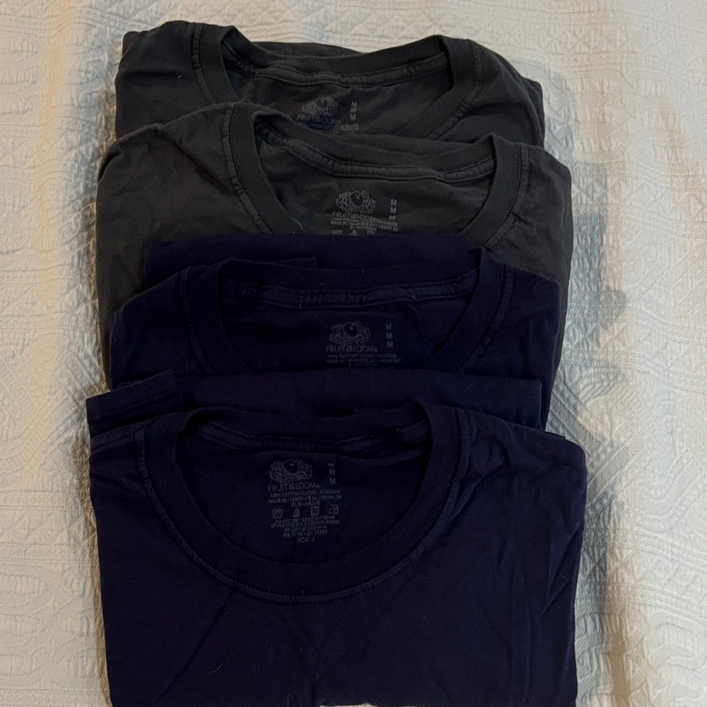 Fruit of the Loom Men's Blue and Dark Gray T-Shirts